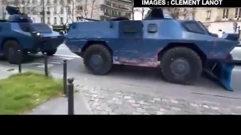 Armored Vehicles Deployed in France to stop Freedom Convoy