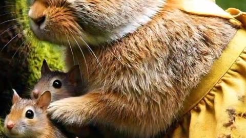 Cute Rabbit Rescued field mice from deadly flood