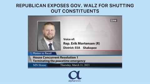 Republican calls out Gov. Walz for shutting out constituents