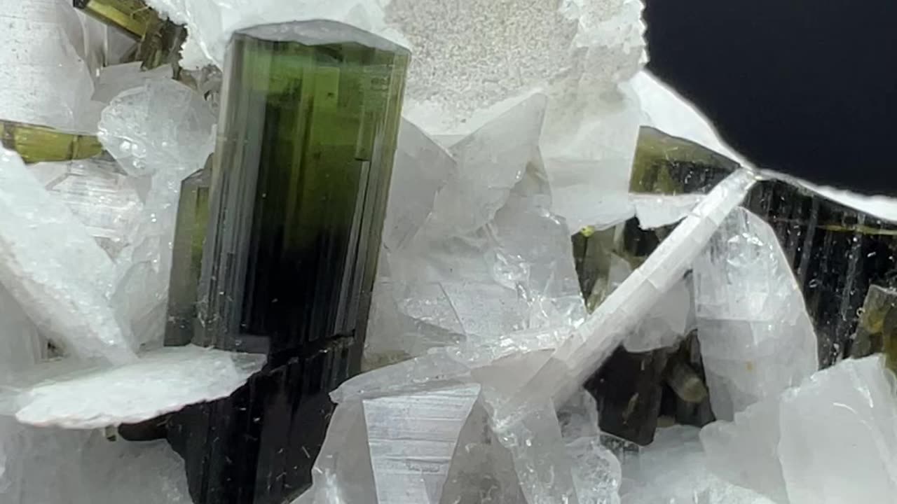 Most Beautiful Green Cap Tourmaline with Albite Specimen