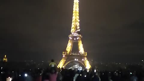 Night view effal tower Paris France