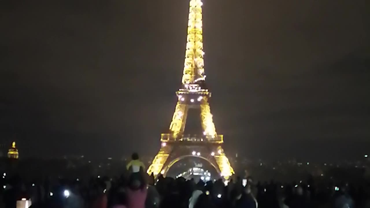 Night view effal tower Paris France