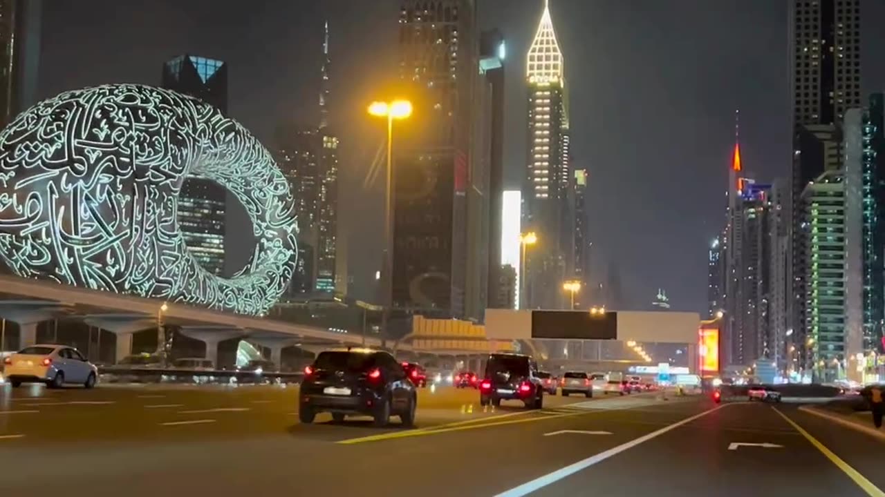 Museum of the future at night,dubai