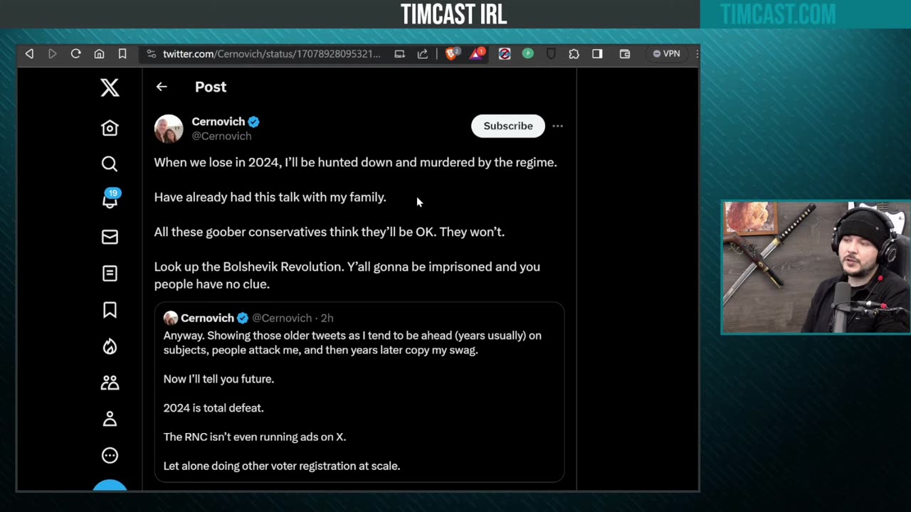 Tim Pool: "Dark days are in front of us."