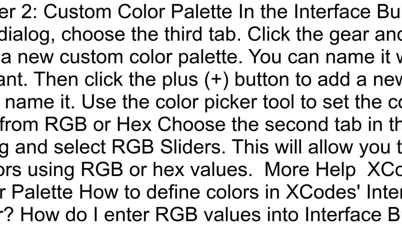 Add a custom color palette to Xcode Interface Builder