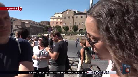 El médico italiano Pasquale Mario Bacco, en manifestación en Roma 5 septiembre 2020