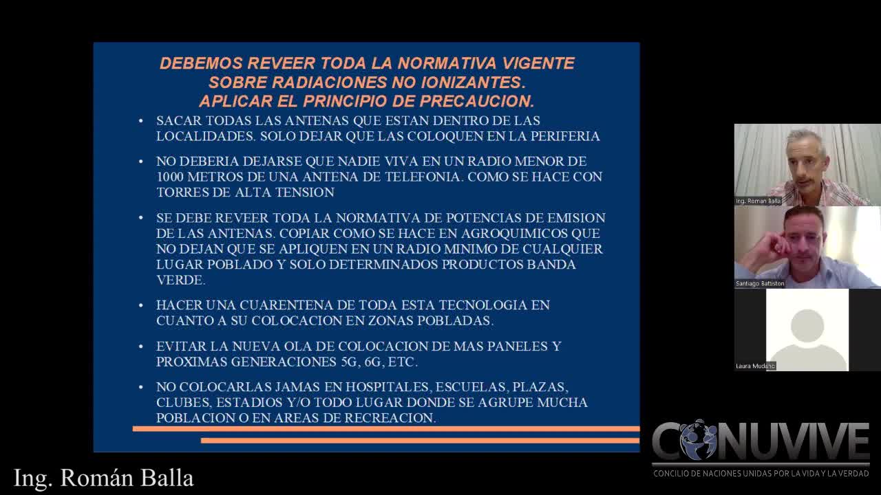 Zoom Ing. Román Balla, nocividad de las ondas electromagnéticas.