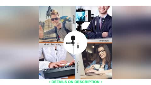 ❤ 1.5m Mini Portable Lavalier Microphone Condenser Clip-on Lapel Mic Wired Mikrofo/Microfon for Pho