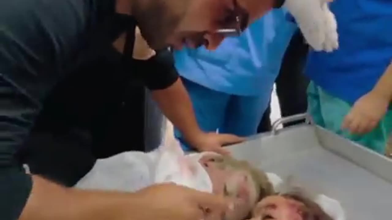 Father in #Gaza says goodbye to his little daughter,