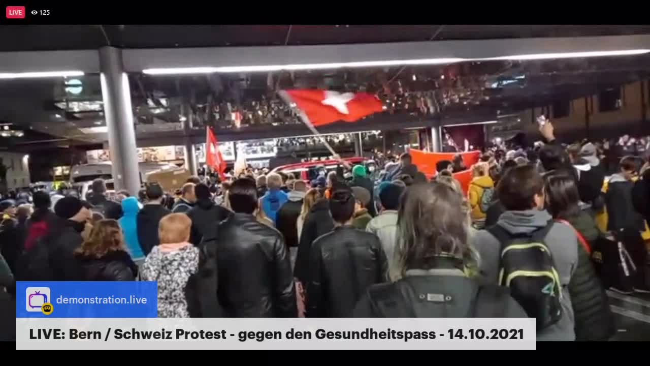 LIVE: Bern / Schweiz Protest - gegen den Gesundheitspass - 14.10.2021