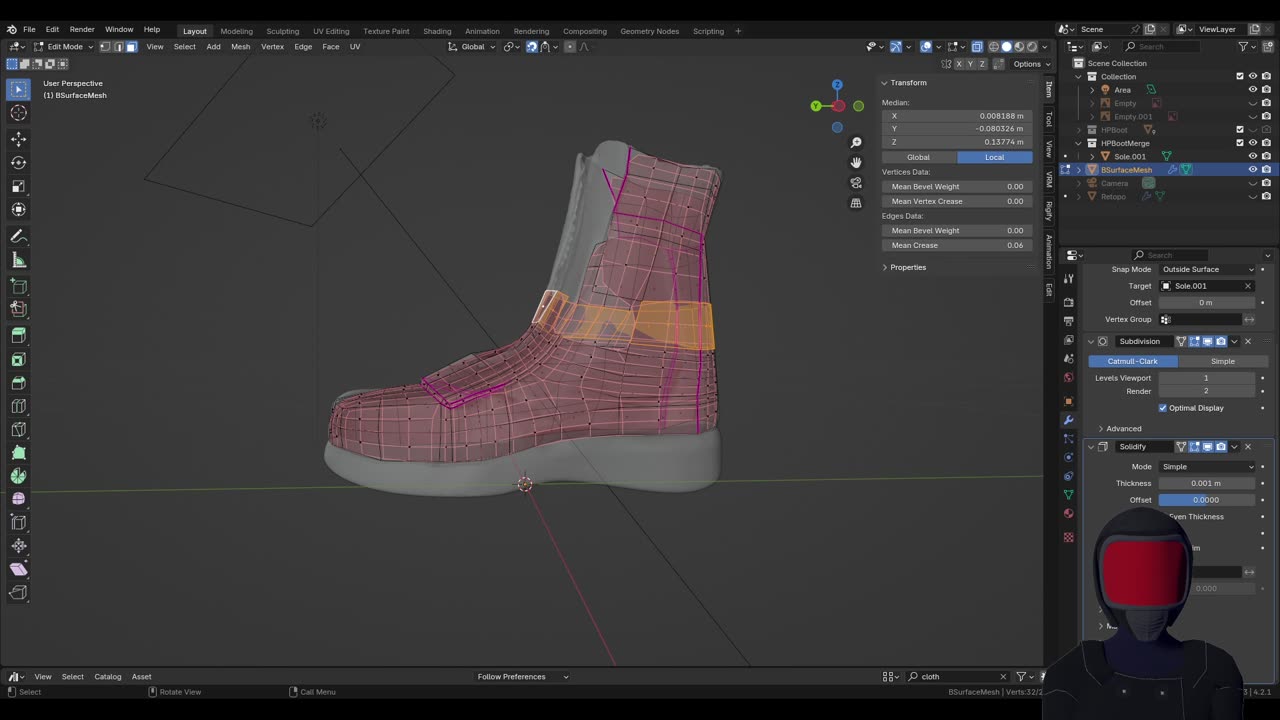 Art: Blender(Boot Retopology)