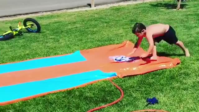 Collab copyright protection - chubby boy slip n slide face down