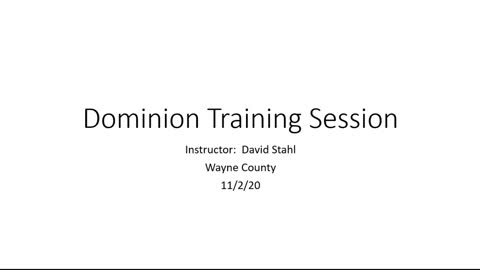 Dominion Voting Systems Contractor Training