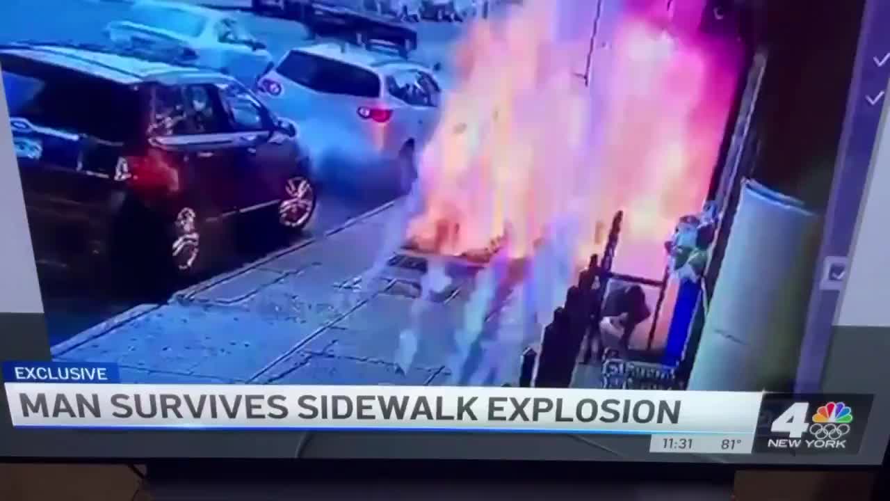 Man survives Sidewalk Explosion