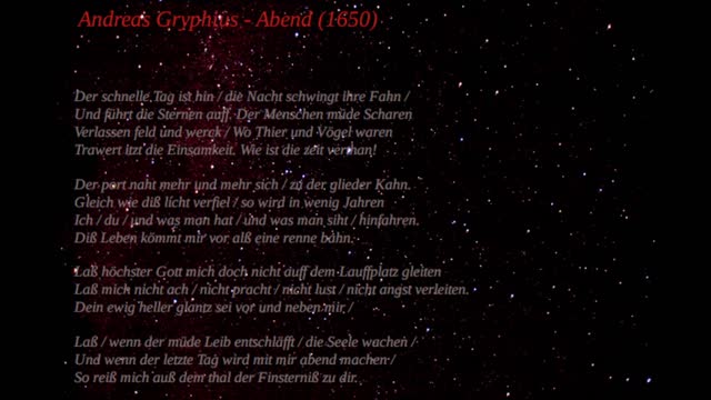 Andreas Gryphius - Abend (1650)