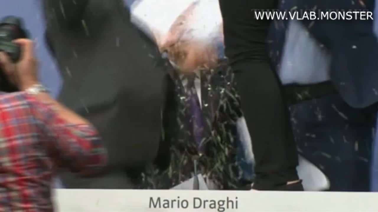 Mario Draghi Attacked by Protester at ECB Press Conference