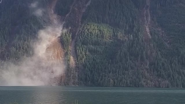 Rock Slide Sends Mountainside Into Lake