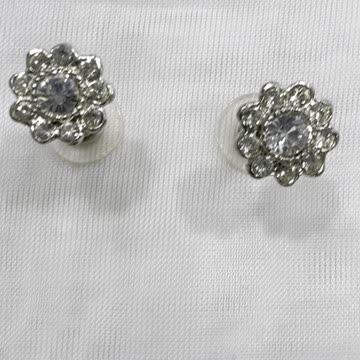 Rhodium Plated Jewelry Set with Necklace & Earrings. Made with Swarovski Crystal