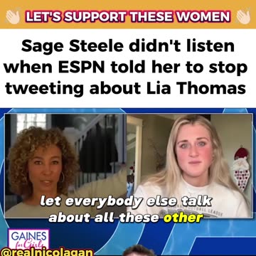 ESPN Censored Sage Steele Told Her to Stop Tweeting About Lia Thomas - Gaines for Girls