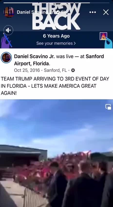 Dan Scavino FB story Throwback.