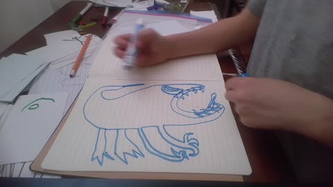 how to draw a dino for the stick man
