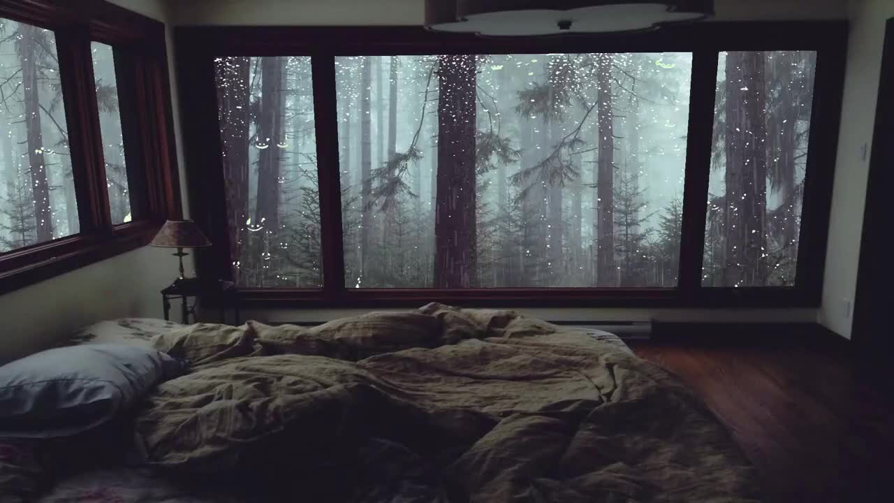 ASMR 1 HOUR MISTY RAIN - 1 hour of rain in the misty forest sounds for better sleeping