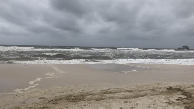 Double red flag at the beach