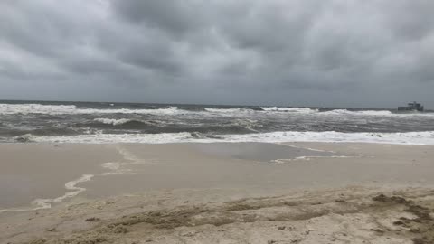 Double red flag at the beach