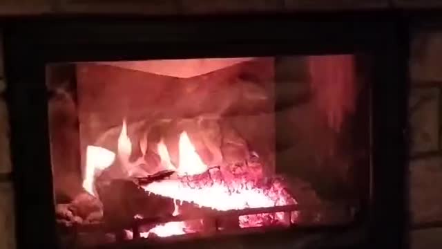 Free Stock Video For Everyone No Money - Exhausted And Hungry … Let's Sit By The Fireplace …"