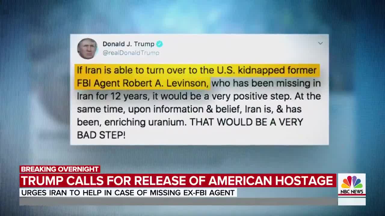 Trump calls for Iran to 'turn over' Robert Levinson