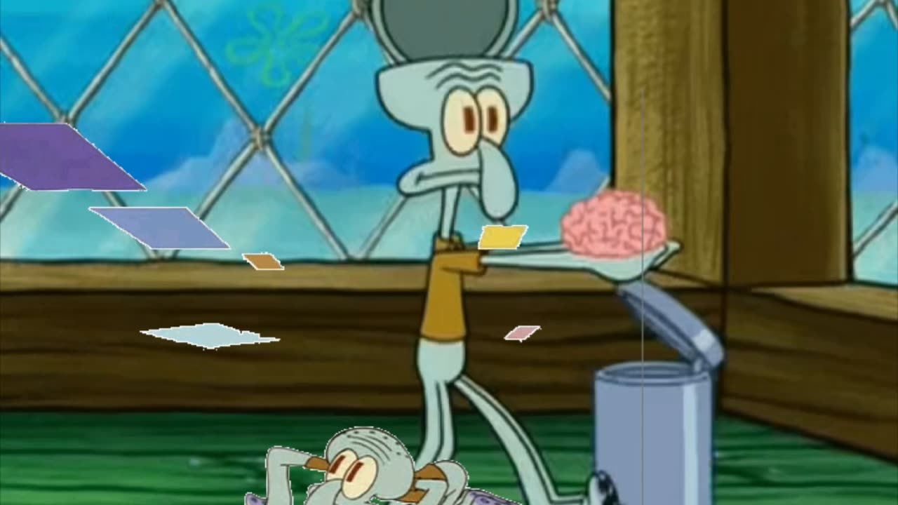 Squidward Is Playing With Tiles While Squidward Puts His Brain In The Trashcan ðŸ§