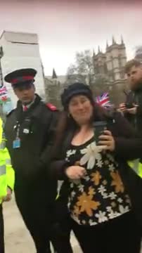 POLICE OFFICERS AT PARLIMENT SAYING ME AND TINKY CANT USE MEGAPHONES