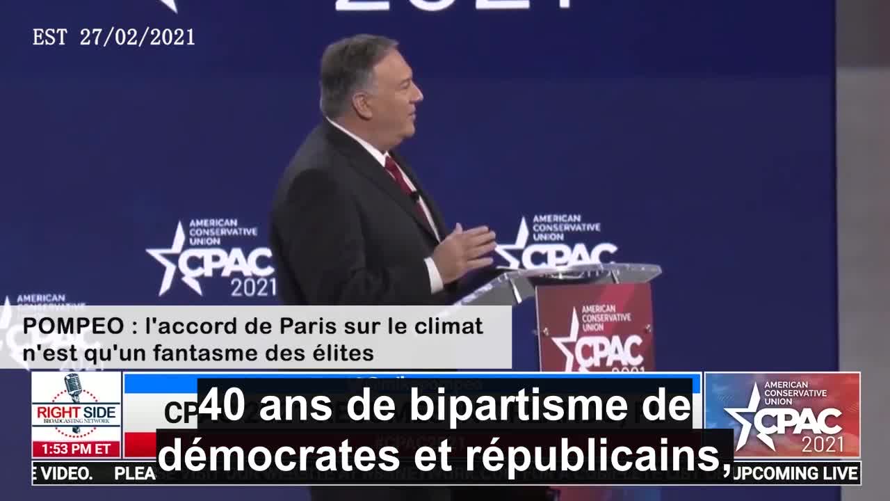 POMPEO : l'accord de Paris sur le climat n'est qu'un fantasme des élites