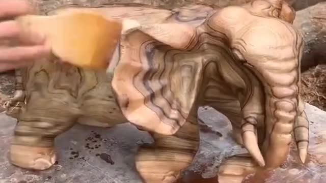 wood Sculpture | Amazing techniques making fast Elephant