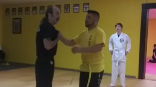 One hand lapel grab defense