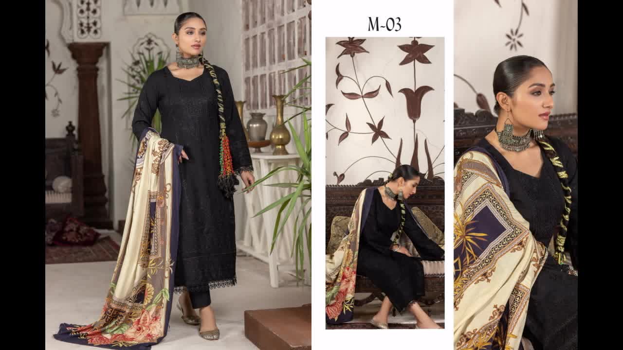 Manizay Gul-E-Wafa Premium Embroidered Khaddar With Print Wool Shawl