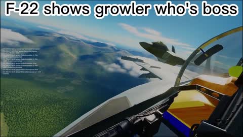 F-22 shows growler who's boss