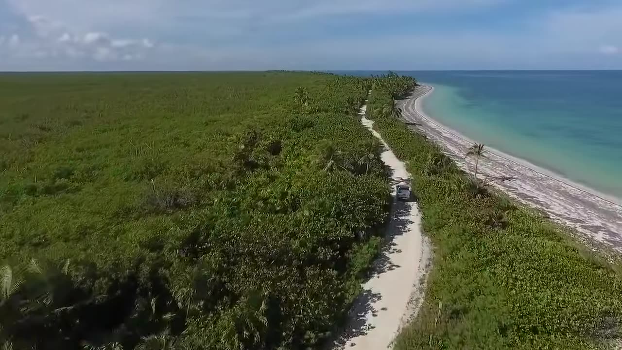 Sea waves & beach drone video.