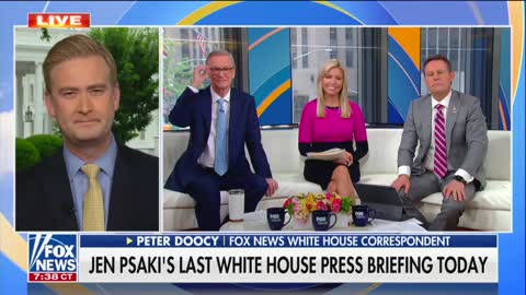 Fox & Friends Bids Jen Psaki Fond Farewell With Montage of ‘Doocy and Psaki Greatest Hits’