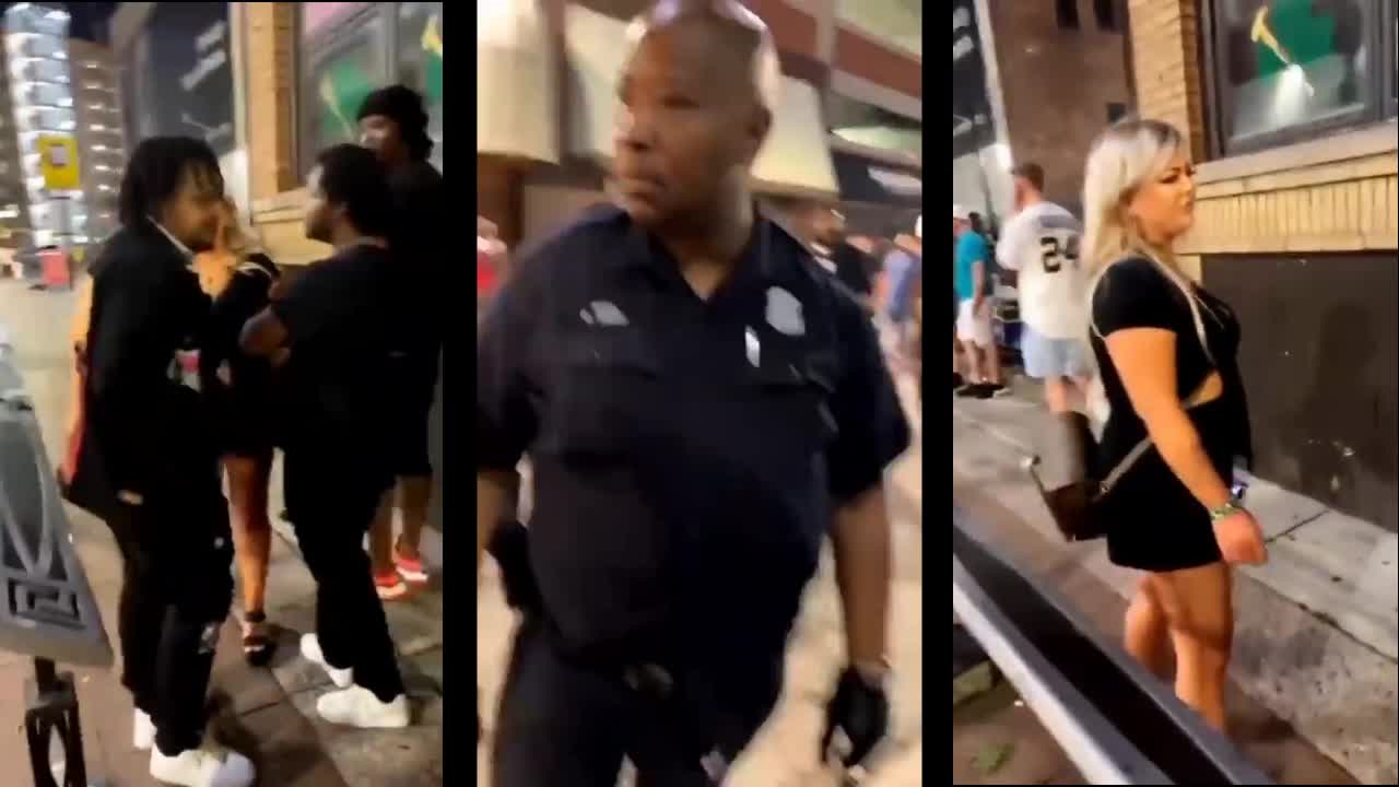 Black Males attack white Couple " guards up always. Get out of cities