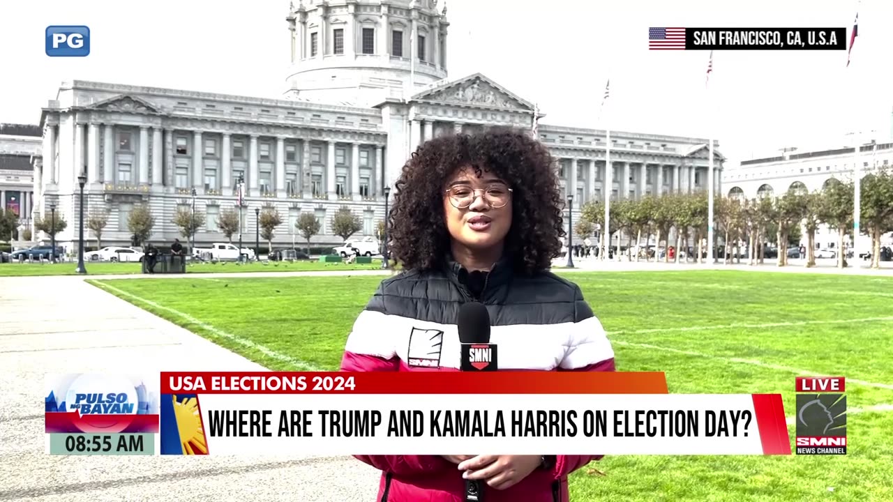 Where are Trump and Kamala Harris on election day?