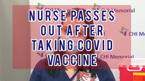 Nurse passes out after taking covid vaccine