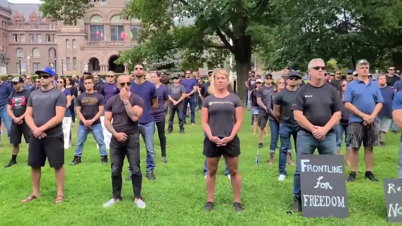 Canada Police officers, firefighters and paramedics have gathered at Queen's Park