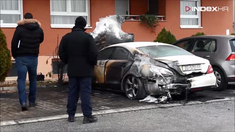Na parkiralištu u Masleničkoj ulici noćas izgorio Mercedes