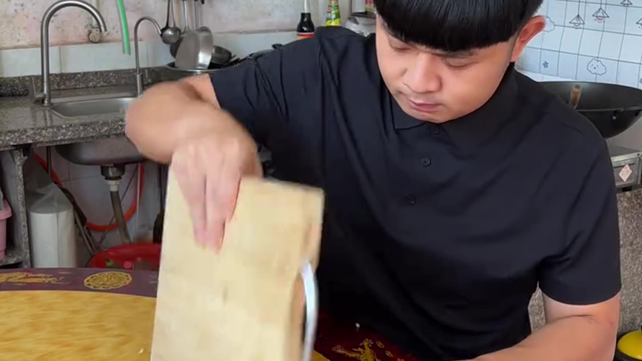 Mom said to use a cutting board to cut vegetables