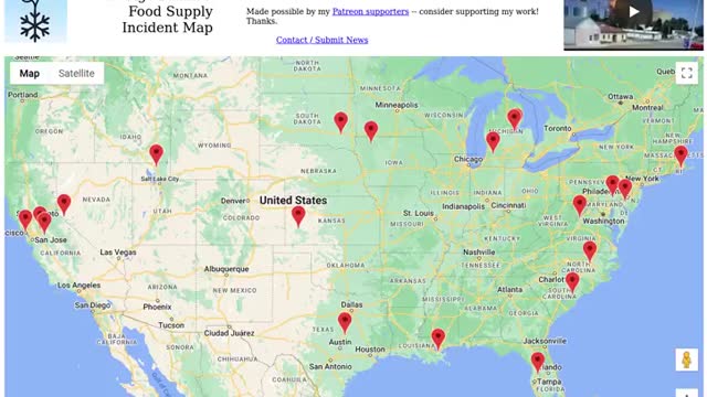 Locations of food manufacturing/production that have been damaged by arson. LOOKS LIKE WAR TO ME!