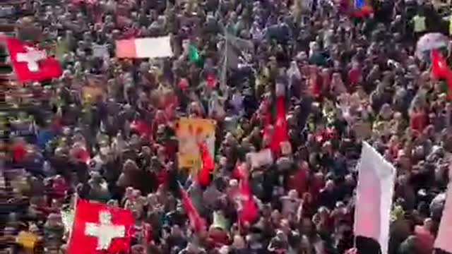 Bern - capital city of Switzerland -- mass rally for freedom from covid tyranny