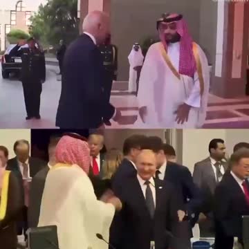 Přivítání prezidnetů USA a Ruska v Saudské arábii