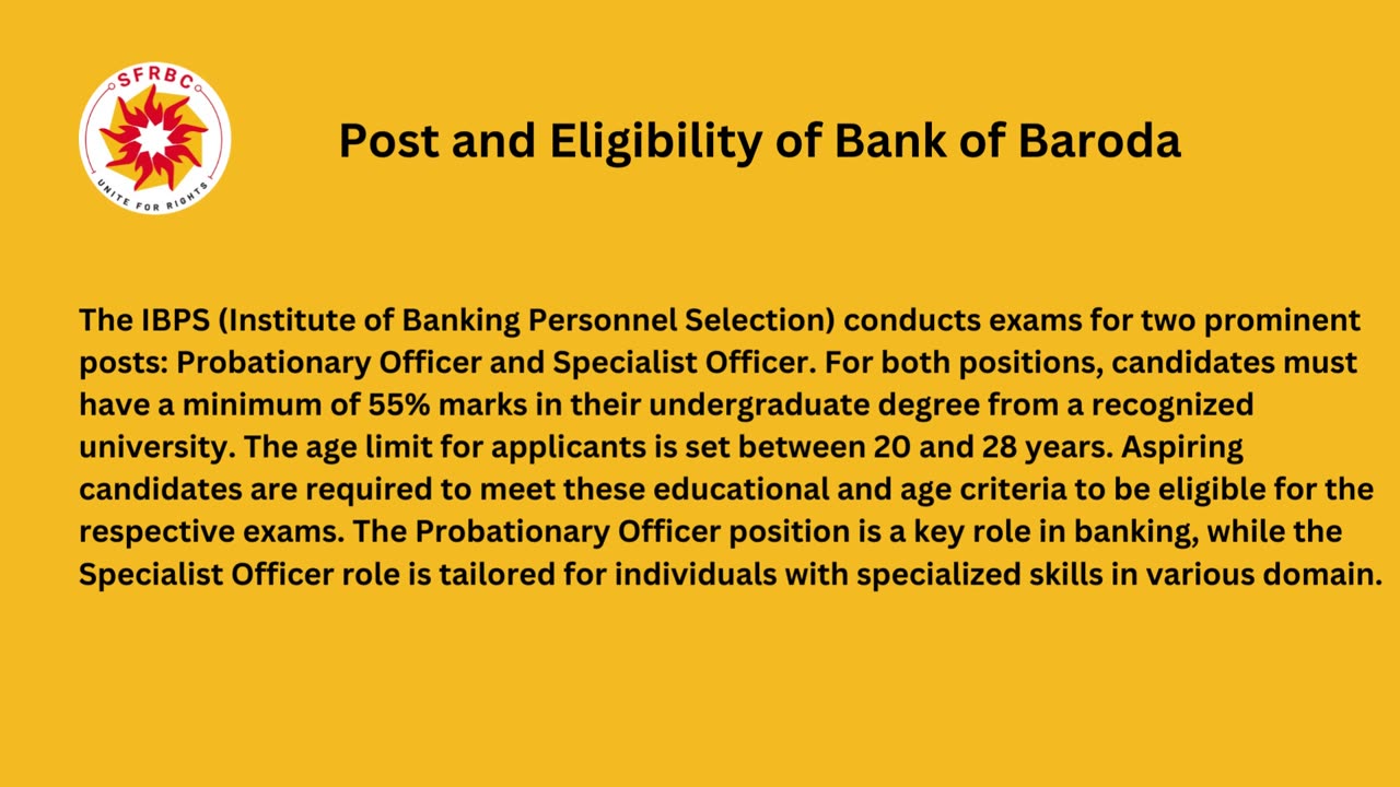 Bank of Baroda - Exam pattern and eligibility criteria