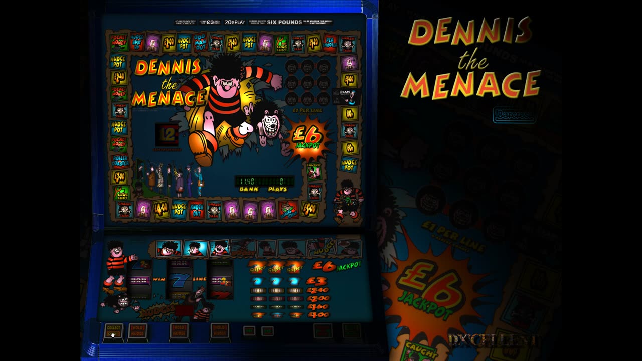 Dennis The Menace £6 Jackpot Barcrest Fruit Machine Emulation